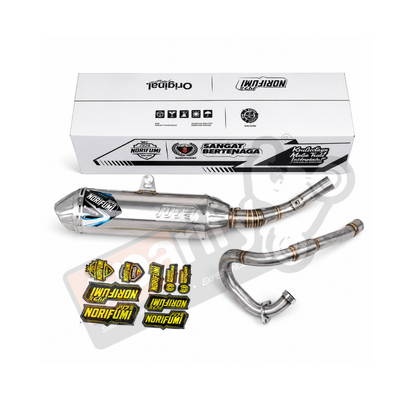 KAWASAKI KLX 230 ( CKD version )  Whoops 2024 Exhaust Stainless Steel Norifumi Exhaust  | FULL SYSTEM PERFORMANCE EXHAUST  WITH BEND PIPE