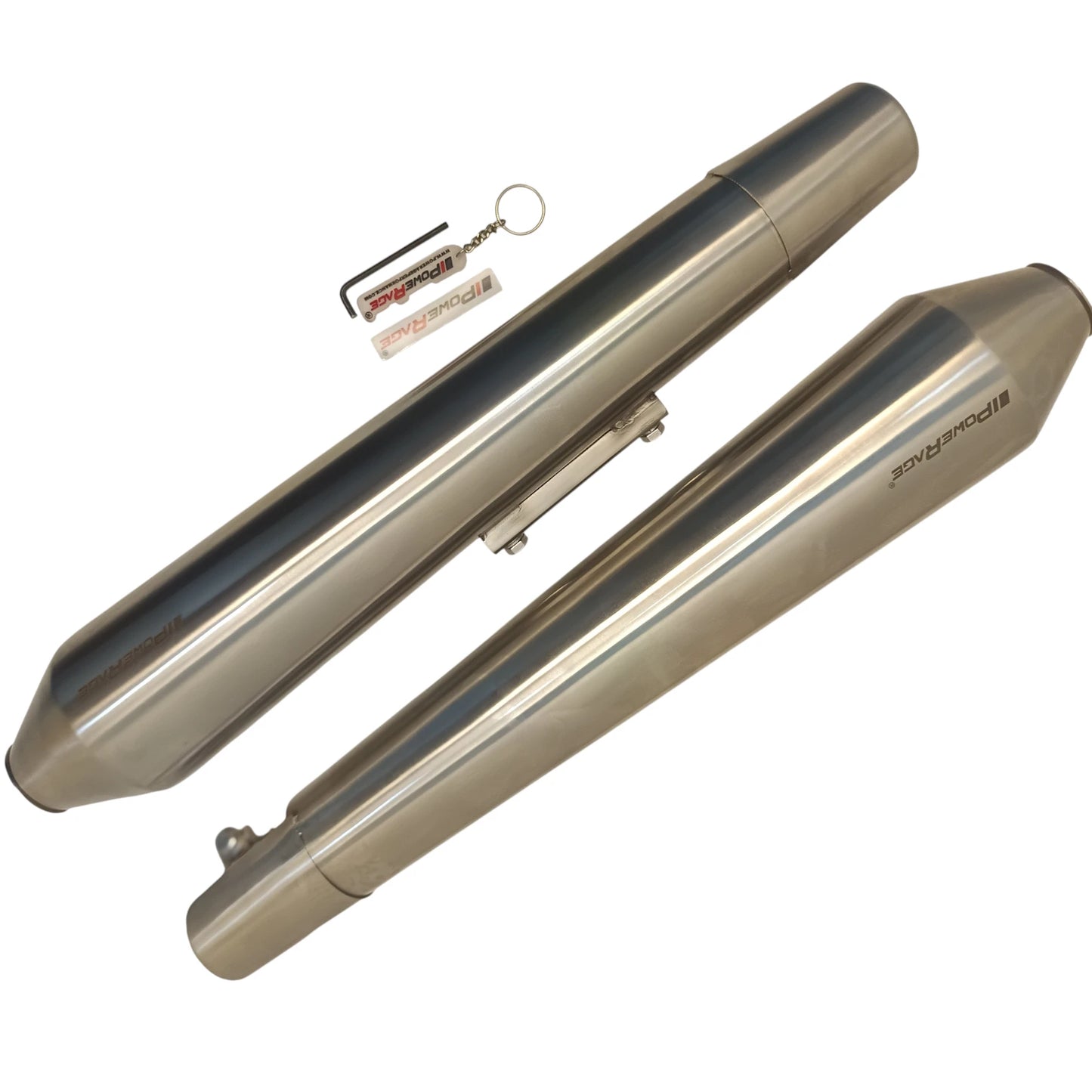 RE Interceptor 650 / Continental GT 650 – Brushed Steel Finish Matte (Long Type) PoweRage Performance Slip on Exhaust