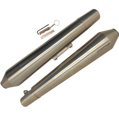 RE Interceptor 650 / Continental GT 650 – Brushed Steel Finish Matte (Long Type) PoweRage Performance Slip on Exhaust