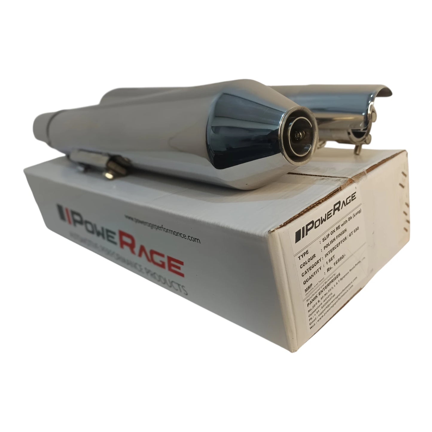 Royal Enfield Continental GT 650 / Interceptor 650 Twins Polish Finish - Long Type PoweRage Performance Slip-On Exhaust