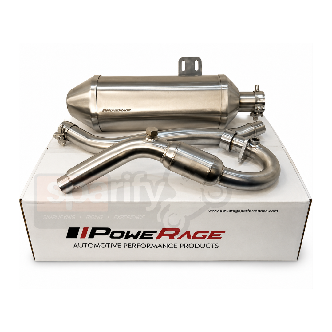 Hero Xpulse 200 / 4v / Pro / Rally Powerage Performance Slip-On Exhaust | Brushed Steel Finish
