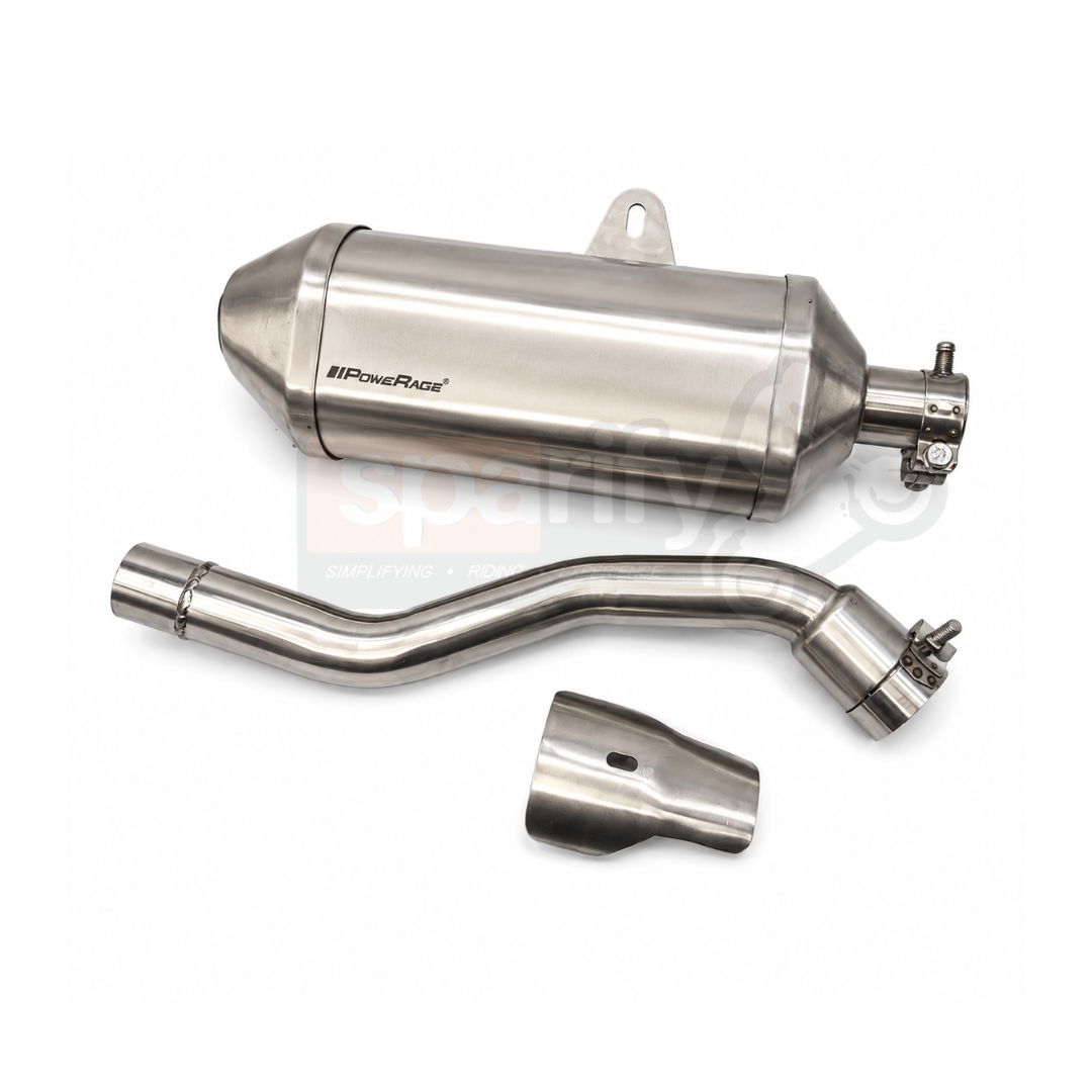 Hero Xpulse 210 Powerage Performance Slip-On Exhaust | Brushed Steel Finish