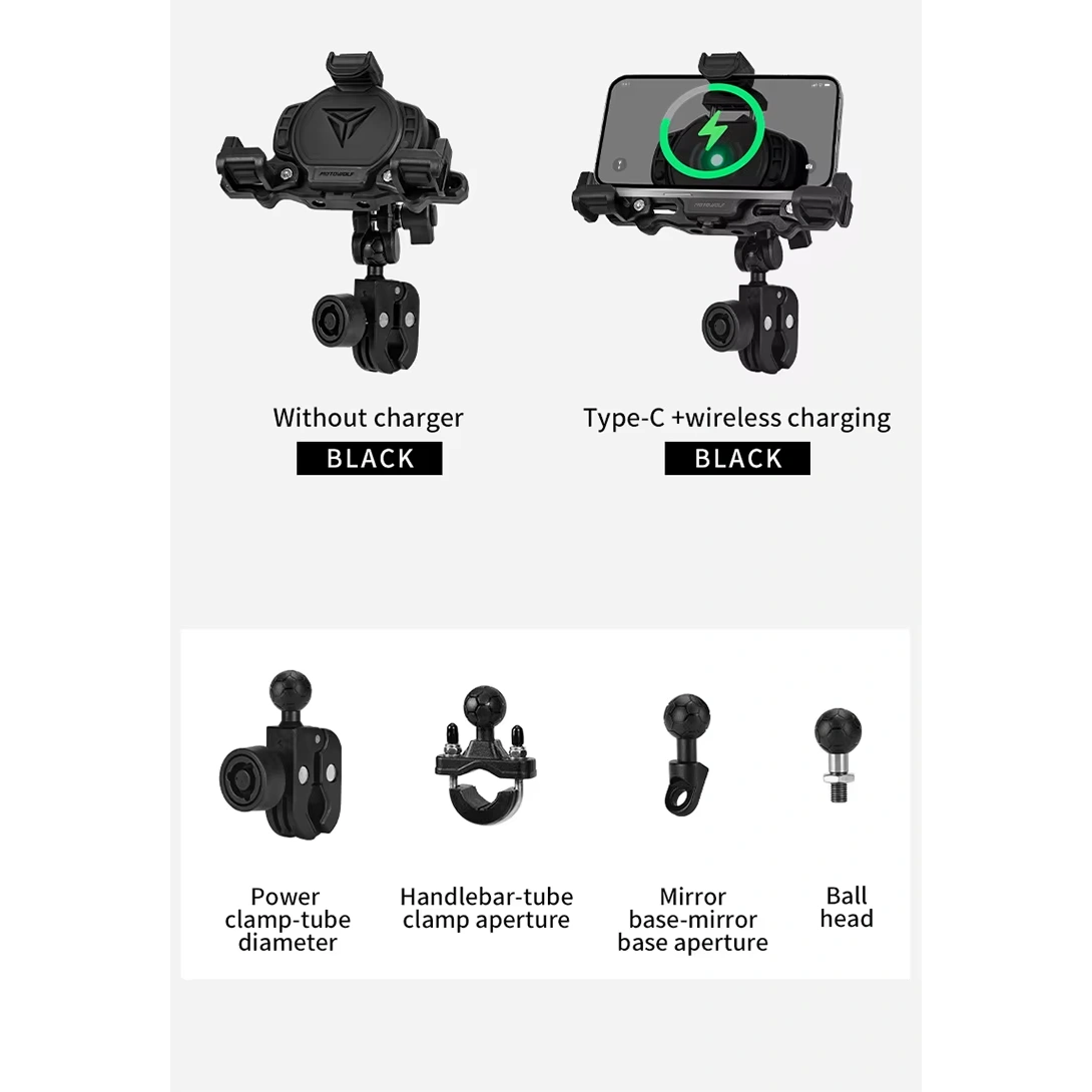 Motowolf Mdl2832 Motorcycle Mobile Holder | Anti-Theft Phone Mount | Silicone Grip Protection | Anti-Vibration Design | Gps & Maps Navigation Holder | Compatible With All Motorcycles & Scooters
