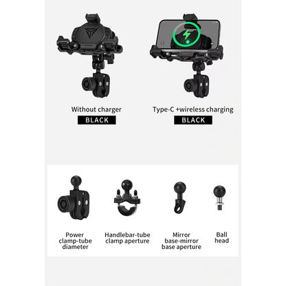 Motowolf Mdl2832 Motorcycle Mobile Holder | Anti-Theft Phone Mount | Silicone Grip Protection | Anti-Vibration Design | Gps & Maps Navigation Holder | Compatible With All Motorcycles & Scooters