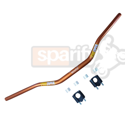 Protaper Aluminum Alloy Universal "Evo" Handlebar Fat Bat with Pair Clamps (Risers)  (Universal For Bike) - RACING ORANGE
