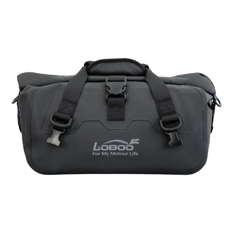 LOBOO 20L Wanderer Magnetic Roll-Top Motorcycle Tail Bag | IPX6 Waterproof Dry Duffel with Air Valve