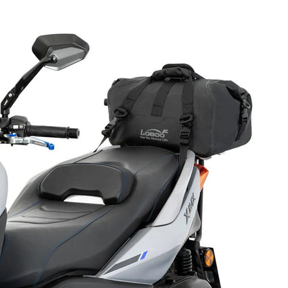 LOBOO 20L Wanderer Magnetic Roll-Top Motorcycle Tail Bag | IPX6 Waterproof Dry Duffel with Air Valve