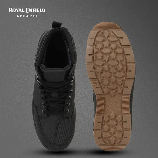 ROYAL ENFIELD NOMAD WATERPROOF MID ANKLE CITY CRUISING BOOTS - BLACK