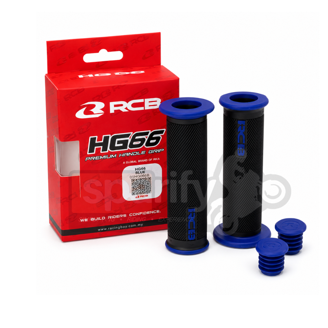 RCB Handle Grip HG66 - Universal Set of 2 | Usable Compatible for Universal Motorcycle Handlebar Grips | Anti-Slip Rubber Grip | Comfortable & Durable | Racing Boy Corporation