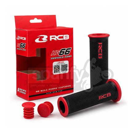 RCB Handle Grip HG66 - Universal Set of 2 | Usable Compatible for Universal Motorcycle Handlebar Grips | Anti-Slip Rubber Grip | Comfortable & Durable | Racing Boy Corporation