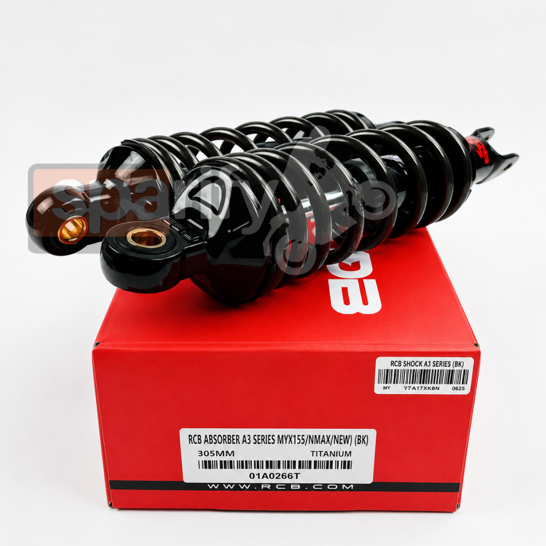 YAMAHA AEROX 155 RCB REAR SHOCK ABSORBER A3  305MM 01A0266 | Black , 305mm, AEROX (Pack of 2)