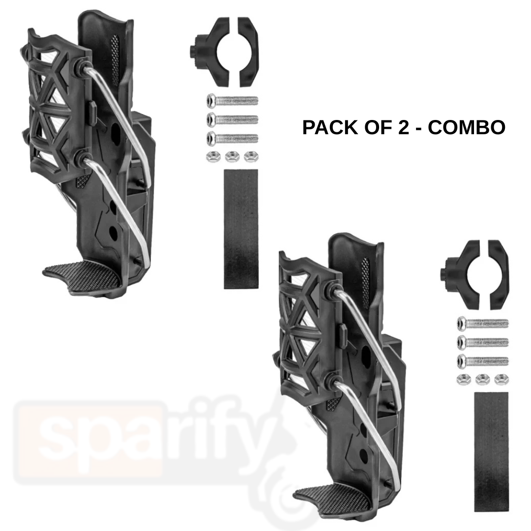 CAGE SERIES - Motorcycle Water Bottle Adjustable Rack/Holder  2.0 | 360° Rotation Adjust - ( UNIVERSAL) - BLACK