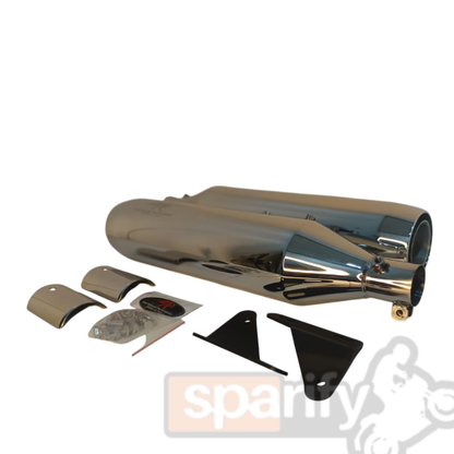 Royal Enfiled Super Meteor 650 Red Rooster Performance Astral Polish Exhaust