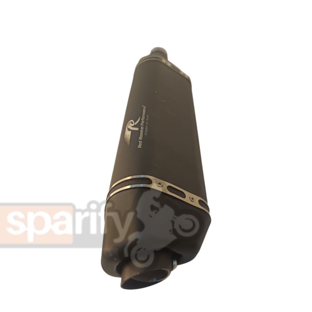 Red Rooster Vertex Exhaust – Black Stainless Steel For Royal Enfield Himalayan 411 & Scram 411