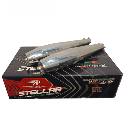 Red rooster performance exhaust for Interceptor 650 /continental GT 650 stellar polish ( with DB killer )