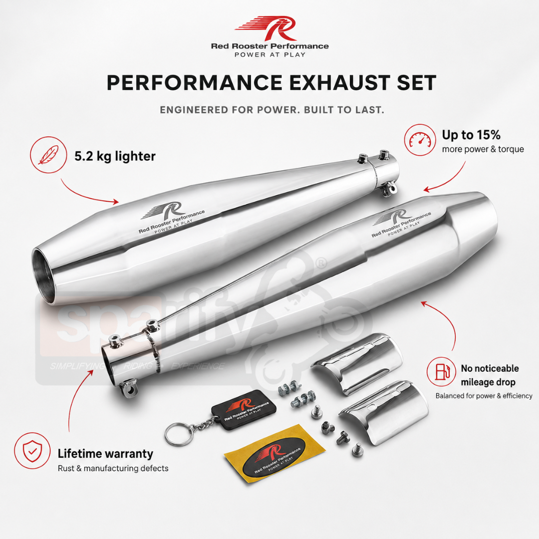 Red rooster performance exhaust for Interceptor 650 /continental GT 650 stellar polish ( with DB killer )