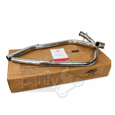 Bend pipe ( HEADER PIPE) For Royal Enfield Interceptor 650 / Gt 650 - Red Rooster Performance STELLAR POLISH  ( DUAL O2 SENSOR )