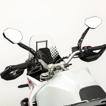 LOBOO RM02 CNC 360 Degree  Foldable Mirrors for Adventure Bikes | Anti-Glare Wide Angle Lens