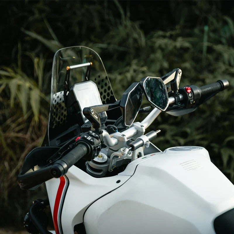 LOBOO RM02 CNC 360 Degree  Foldable Mirrors for Adventure Bikes | Anti-Glare Wide Angle Lens