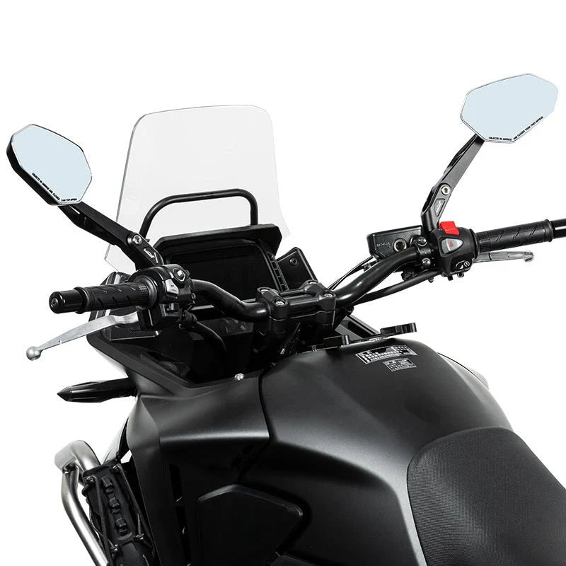 LOBOO RM03 Angular 360 Degree Foldable Mirrors (CNC Aluminum) | 1200R Modern ADV & Streetfighter Style | Anti-Glare