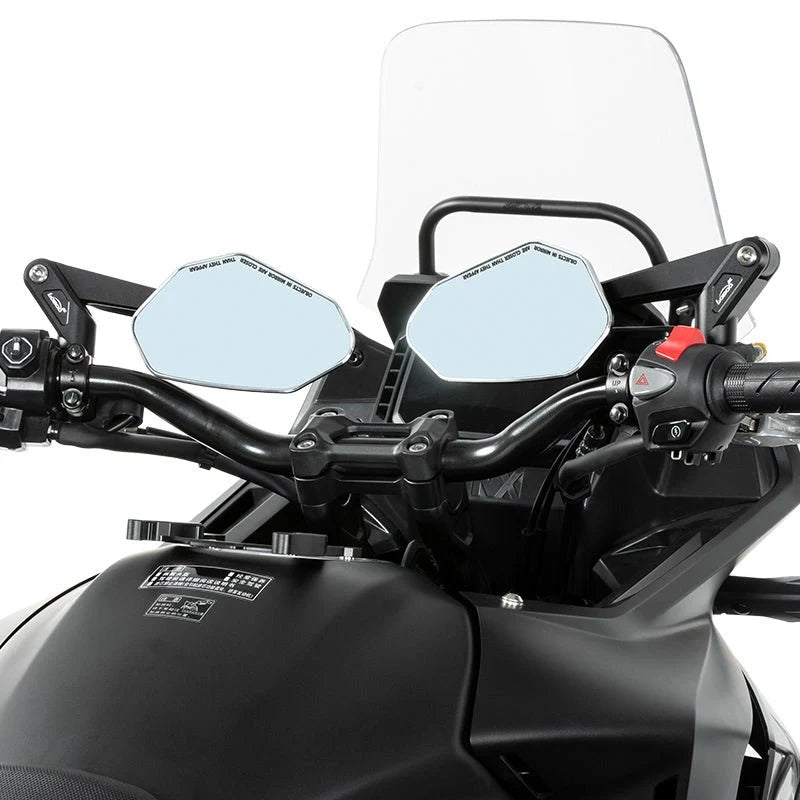 LOBOO RM03 Angular 360 Degree Foldable Mirrors (CNC Aluminum) | 1200R Modern ADV & Streetfighter Style | Anti-Glare