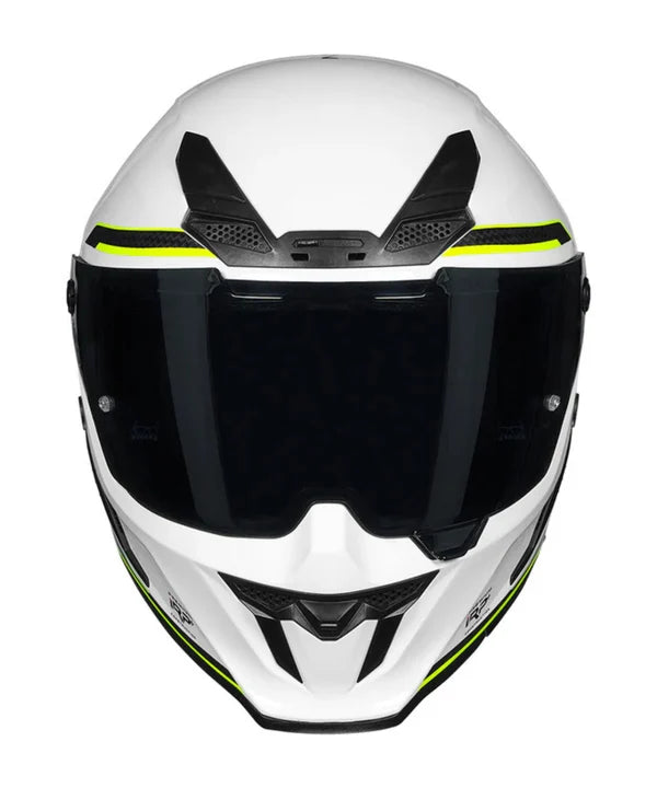 KORDA ICON TOKIO GLOSS WHITE YELLOW FULL FACE HELMET- ECE AND ISI CERTIFIED