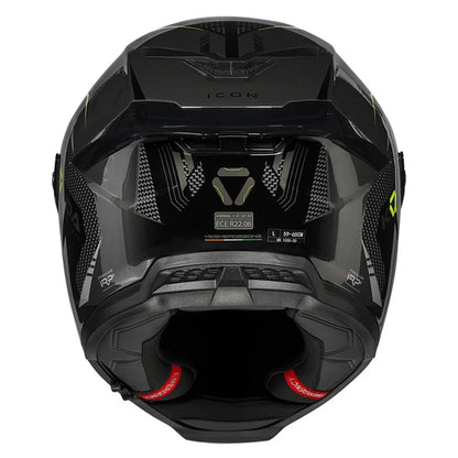 HELMET KORDA ICON STRIKE GLOSS FL.YELLOW M W/V FULL FACE HELMET ISI CERTIFIED