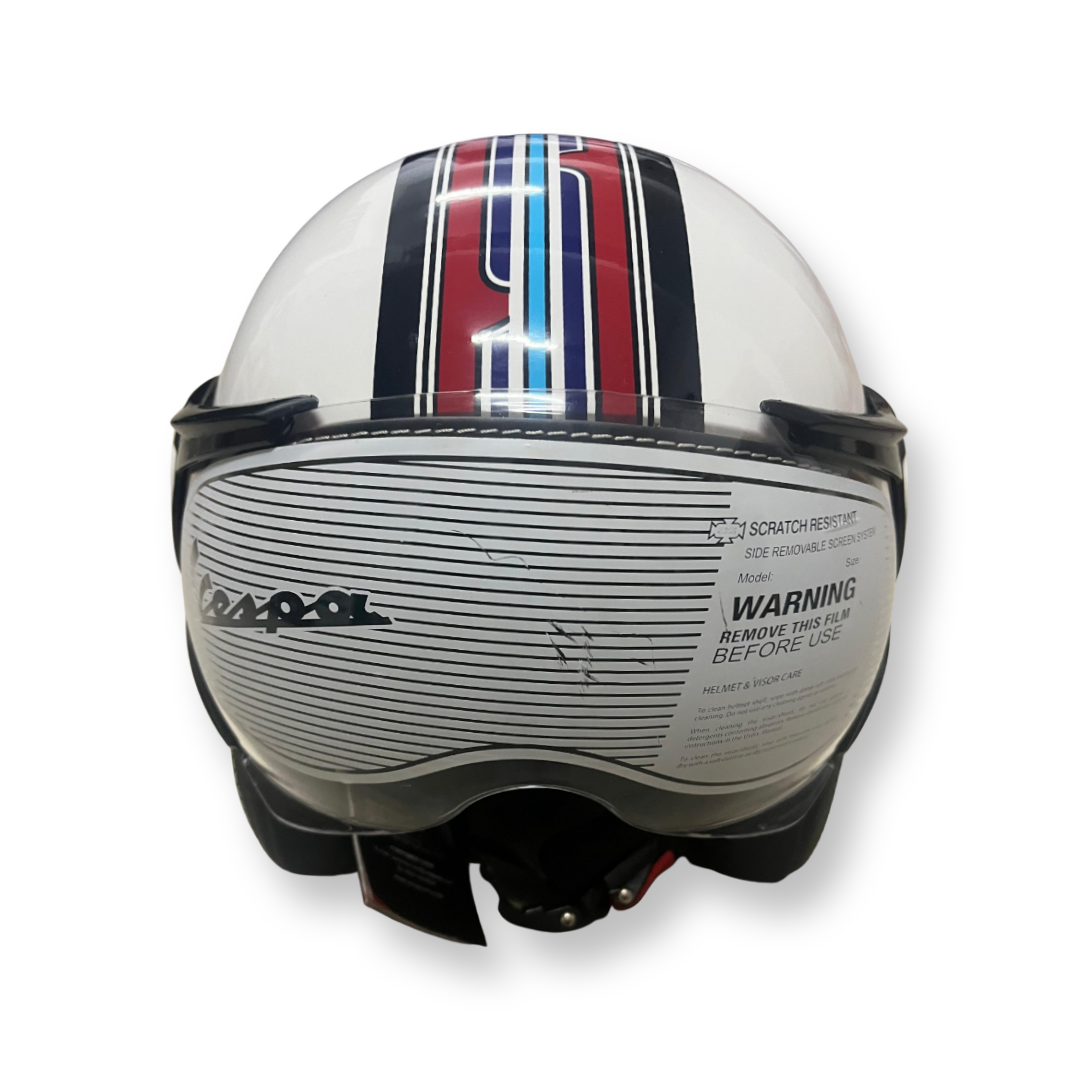 Vespa v stripes helmet WHITE ORIGINAL) – SPARIFY