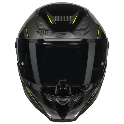 HELMET KORDA ICON STRIKE GLOSS FL.YELLOW M W/V FULL FACE HELMET ISI CERTIFIED