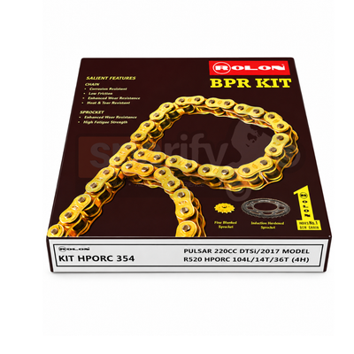 PULSAR 220CCDTSi/2017  HIGH PERFORMANCE BRASS CHAIN SPROCKET KIT | ROLON |  KIT HPORC 354