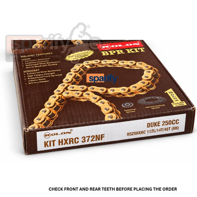 Duke 250CC Brass Chain Sprocket Kit by Rolon | Compatible for BS4 and BS6 models ( GENERATION 2 )