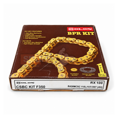 YAMAHA RX100 BRASS CHAIN SPROCKET KIT BY ROLON