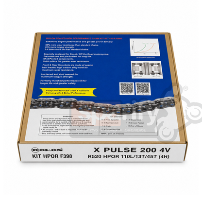 Hero X-PULSE 200 4V Rolon Chain Sprocket | KIT HPOR F 398 - Rolon Chain Sprockets