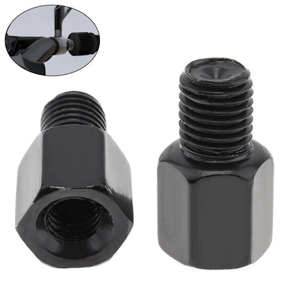 10-8/10mm Motorcycle Rearview Mirror Screw Thread Adapter Conversion Bolt Black ( PACK OF 5 )