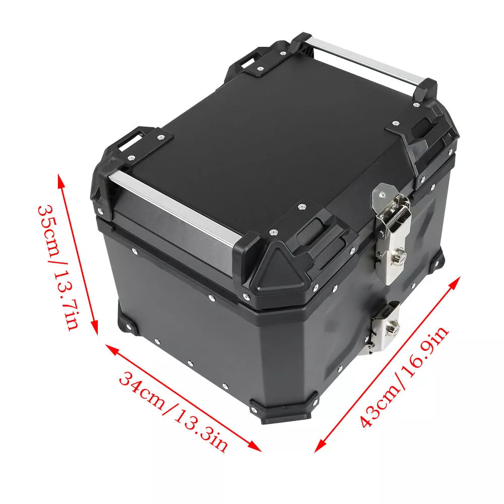 Carbon Edition Aluminium Top Box 45L | Waterproof | Rustproof - BLACK ( COMPATIBLE FOR ALL MOTORCYCLE ) - 1 YEAR WARRANTY LGP