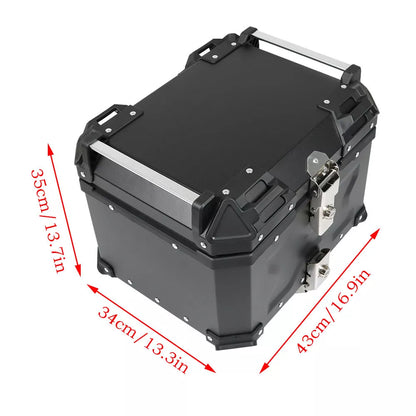 Carbon Edition Aluminium Top Box 45L | Waterproof | Rustproof - BLACK ( COMPATIBLE FOR ALL MOTORCYCLE ) - 1 YEAR WARRANTY LGP
