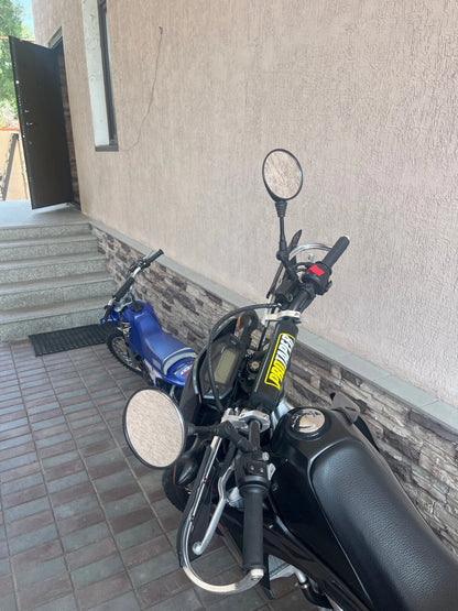 SPIKI CF Touring Mirrors (Pair) | 360 Degree  Foldable Rear View Mirrors | Wide View | Universal Fit for Motorcycles