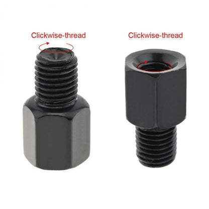 10-8/10mm Motorcycle Rearview Mirror Screw Thread Adapter Conversion Bolt Black ( PACK OF 5 )