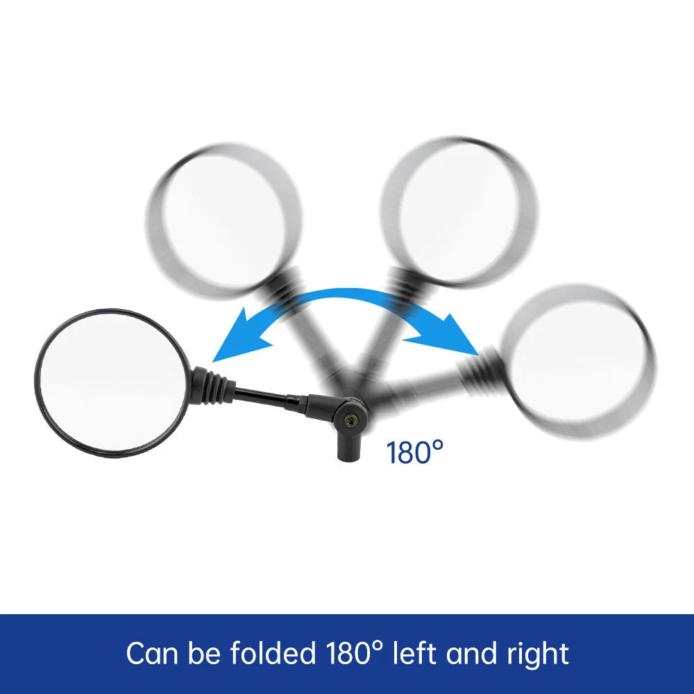 SPIKI CF Touring Mirrors (Pair) | 360 Degree  Foldable Rear View Mirrors | Wide View | Universal Fit for Motorcycles