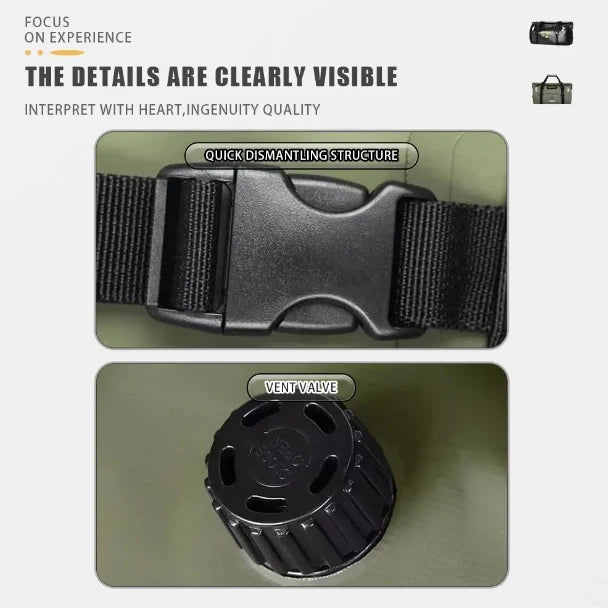 MOTOWOLF | Motorcycle Tail Bag - 66L Waterproof | MDL0717 | Duffel Bag for Touring Adventure, Camping, Cycling - MILITARY GREEN