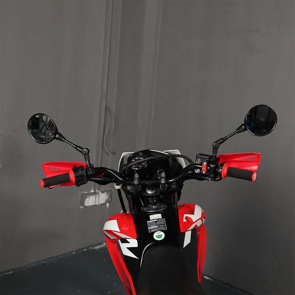 SPIKI CF Touring Mirrors (Pair) | 360 Degree  Foldable Rear View Mirrors | Wide View | Universal Fit for Motorcycles