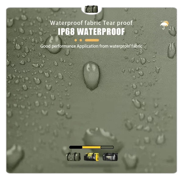 MOTOWOLF | Motorcycle Tail Bag - 66L Waterproof | MDL0717 | Duffel Bag for Touring Adventure, Camping, Cycling - MILITARY GREEN