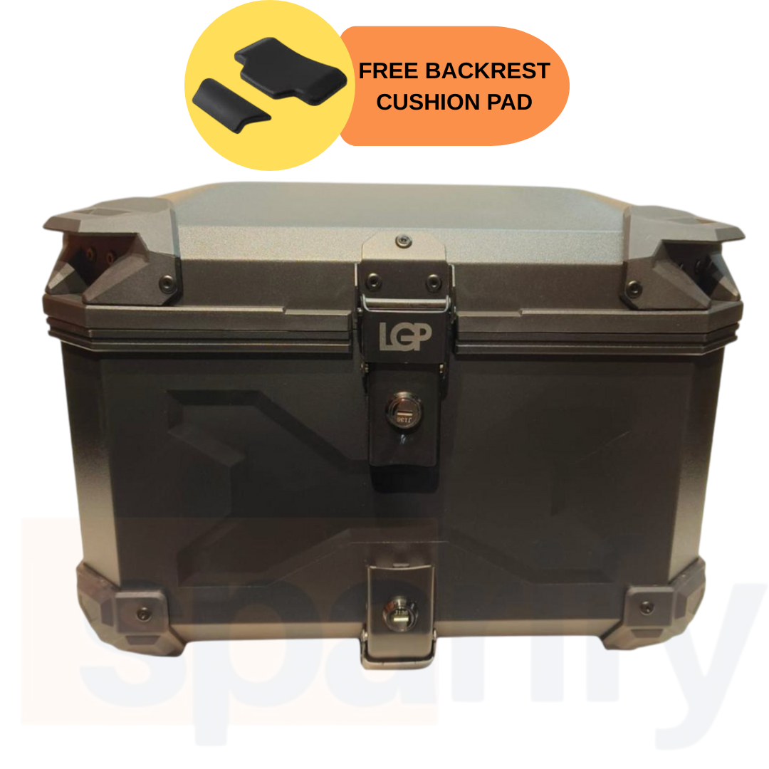 LGP X 45L ECONOMY BLACK TOP BOX - High Grade ABS plastic ( backrest included )