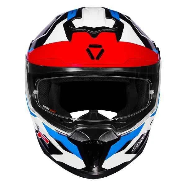 KORDA SONIC GP FLASH GLOSS WHITE RED BLUE FULL FACE HELMET- ECE AND ISI CERTIFIED
