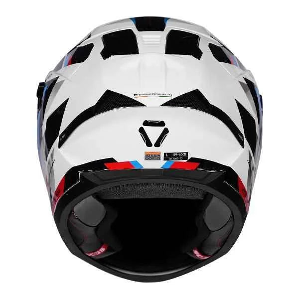 KORDA SONIC GP FLASH GLOSS WHITE RED BLUE FULL FACE HELMET- ECE AND ISI CERTIFIED