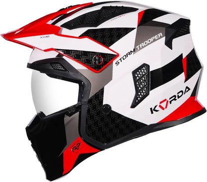 KORDA STORMTROOPER XOE GLOSS WHITE RED W/V FULL FACE HELMET