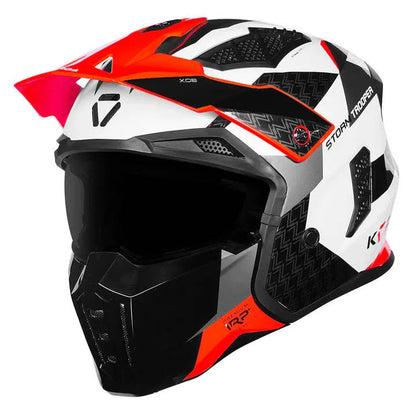 KORDA STORMTROOPER XOE GLOSS WHITE RED W/V FULL FACE HELMET