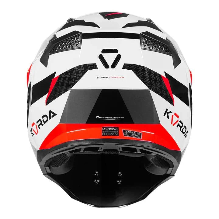 KORDA STORMTROOPER XOE GLOSS WHITE RED W/V FULL FACE HELMET