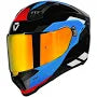 KORDA EVO CHIEF GLOSS BLACK BLUE W/PFULL FACE HELMET ISI CERTIFIED