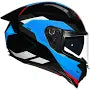 KORDA EVO CHIEF GLOSS BLACK BLUE W/PFULL FACE HELMET ISI CERTIFIED